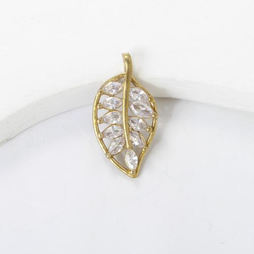 Šatonové mosaz Přívěsky, List, á, DIY & s drahokamu, zlatý, nikl, olovo a kadmium zdarma, 21x11x3.50mm, Prodáno By PC