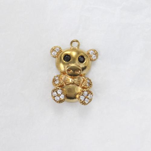 Šatonové mosaz Přívěsky, Prase, á, DIY & s drahokamu, zlatý, nikl, olovo a kadmium zdarma, 19x14x4.80mm, Prodáno By PC