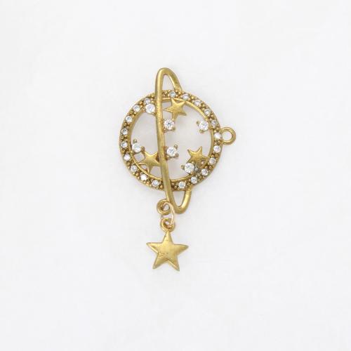 Šatonové mosaz Přívěsky, á, DIY & s drahokamu, zlatý, nikl, olovo a kadmium zdarma, 18x23x3.30mm, Prodáno By PC