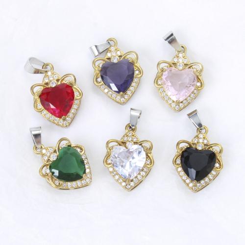 Šatonové mosaz Přívěsky, Srdce, á, DIY & s drahokamu, více barev na výběr, nikl, olovo a kadmium zdarma, 20x14.50x7.40mm, Prodáno By PC