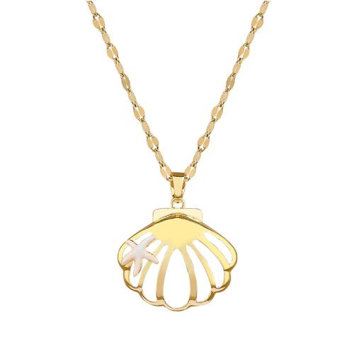 Brass Ensemble de bijoux, laiton, avec Acier titane, coquille, Placage, styles différents pour le choix & pour femme & émail & creux, doré, Vendu par PC