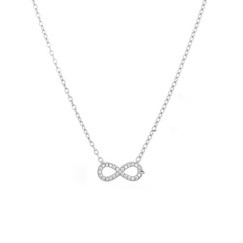 Nerezová ocel šperky náhrdelník, 304 Stainless Steel, micro vydláždit kubické zirkony & pro ženy & dutý, více barev na výběr, Prodáno By PC