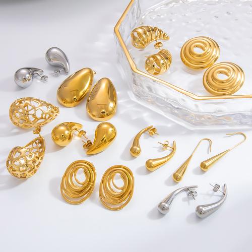 Stainless Steel Stud Earrings 304 Stainless Steel plated fashion jewelry Sold By Pair