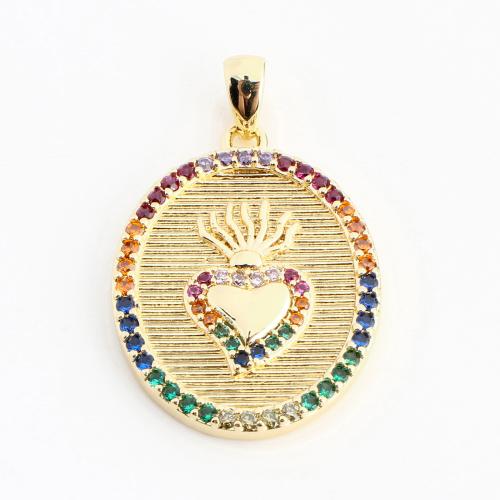 Cubique Pendentif en laiton zircon pavent, DIY & pavé de micro zircon, doré, 22x17x2mm, Vendu par PC