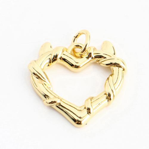 Pendentifs coeur en laiton, DIY & creux, doré, 16x17x2mm, Vendu par PC