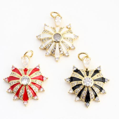 Cubique Pendentif en laiton zircon pavent, coeur, DIY & pavé de micro zircon & émail, plus de couleurs à choisir, 24x20x5mm, Vendu par PC