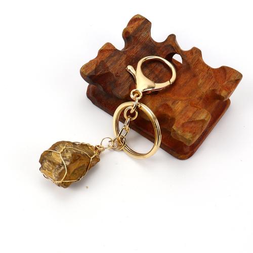 Chiave catena, pietra preziosa, with filo di ottone & lega in zinco, fatto a mano, materiali diversi per la scelta & unisex, dorato, Venduto da PC