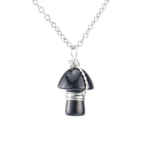 Collier bijoux de pierre gemme, avec fil en laiton & laiton, fait à la main, bijoux de mode & différents matériaux pour le choix & unisexe, argent, Vendu par PC