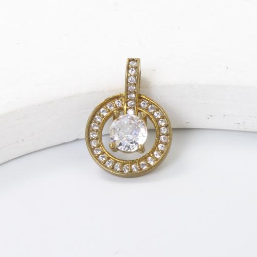 Rhinestone Brass Hängen, Mässing, Donut, plated, DIY & med strass & ihålig, gyllene, nickel, bly och kadmium gratis, 16x11.60x4.40mm, Säljs av PC