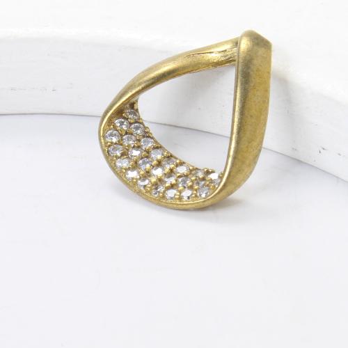 Rhinestone Brass Hängen, Mässing, plated, DIY & med strass, gyllene, nickel, bly och kadmium gratis, 17x14.50x3.30mm, Säljs av PC