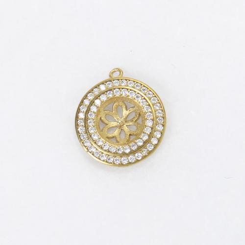 Brass Přívěsek Nálezy, Mosaz, Kolo, DIY & s drahokamu, zlatý, nikl, olovo a kadmium zdarma, 15.20x13.60x3.60mm, Prodáno By PC