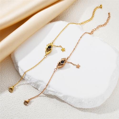 Titanium teräksen rannerenkaan, Titanium Steel, kanssa Lasikivi, päällystetty, muoti korut & naiselle, enemmän värejä valinta, Myymät PC