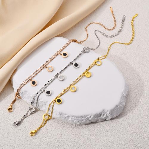 Titanium teräksen rannerenkaan, Titanium Steel, kanssa Akryyli, Kaksinkertainen kerros & muoti korut & naiselle, enemmän värejä valinta, Myymät PC