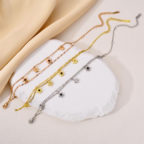 Titanium teräksen rannerenkaan, Titanium Steel, kanssa Akryyli, Tähti, Kaksinkertainen kerros & muoti korut & naiselle, enemmän värejä valinta, Myymät PC