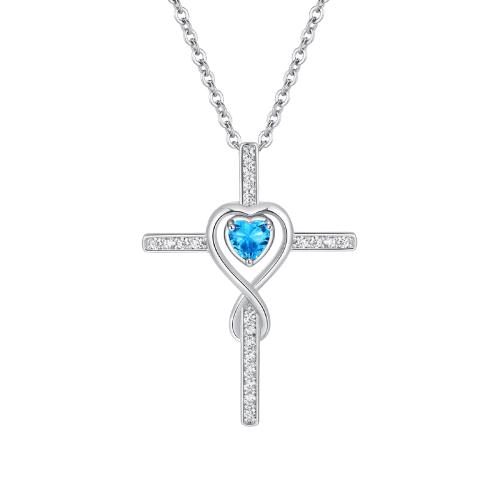 Cubic Zircon Micro Pave Mässing Halsband, Cross, plated, mode smycken & micro bana cubic zirconia & för kvinna, fler färger för val, Säljs av PC