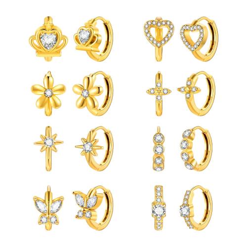 Stainless Steel Huggie Hoop Earring 304 Stainless Steel plated fashion jewelry & for woman golden Sold By Pair