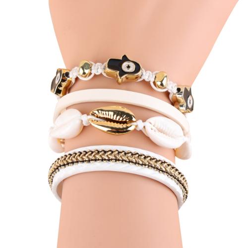 Shell Smycken Armband, Vax, med Shell & Zink Alloy, guldfärg pläterade, mode smycken & emalj, fler färger för val, Säljs av PC