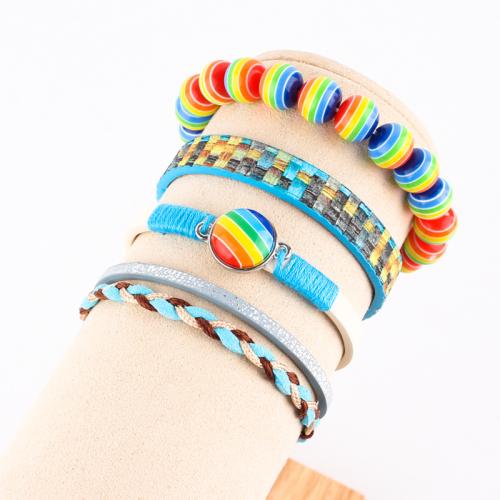 Akrylové Náramky, Zinek, s PU & Pryskyřice & Akryl, barva pozlacený, módní šperky, více barev na výběr, Prodáno By PC