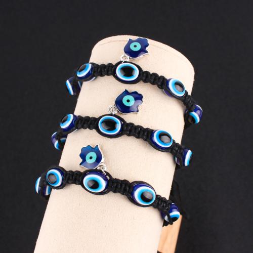 Evil Eye Jewelry Bracelet Resin with Wax Cord gold color plated fashion jewelry Sold By PC
