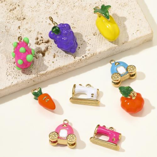 Stainless Steel Pendants 304 Stainless Steel gold color plated DIY & enamel Sold By Bag