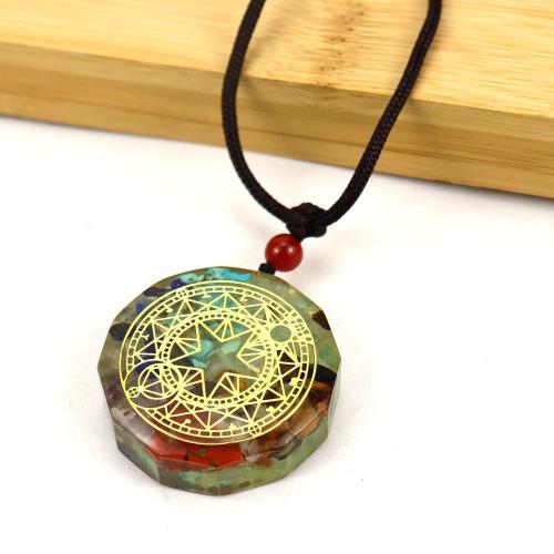 Achát nyaklánc, -val Terylene Cord, epoxy matrica, divat ékszerek & egynemű & különböző modellek a választás, fekete, Pendant :5cm, Hossz Kb 53 cm, Által értékesített PC