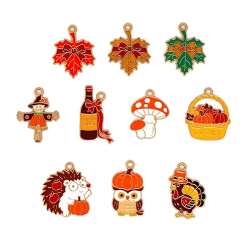 Zink legering emalj hängen, Zink Alloy, DIY & olika stilar för val, gyllene, 10PC/Bag, Säljs av Bag