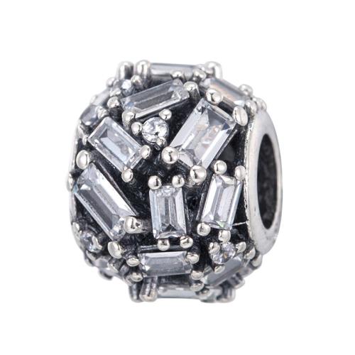 925 Sterling Silver European Beads, 925 sterline d'argento, DIY & stili diversi per la scelta & smalto & con strass, beads length 8-20mm, Venduto da PC