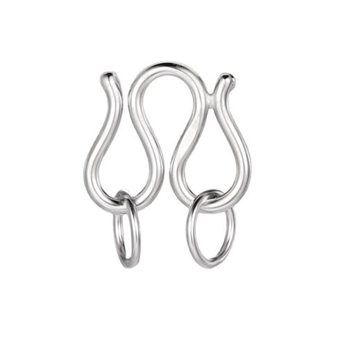 925 Sterling Silver S Hook Lås, Brev W, DIY, fler färger för val, wire diameter 1mm, double-loop size: 06MM wire diameter *5MM diameter, Säljs av PC