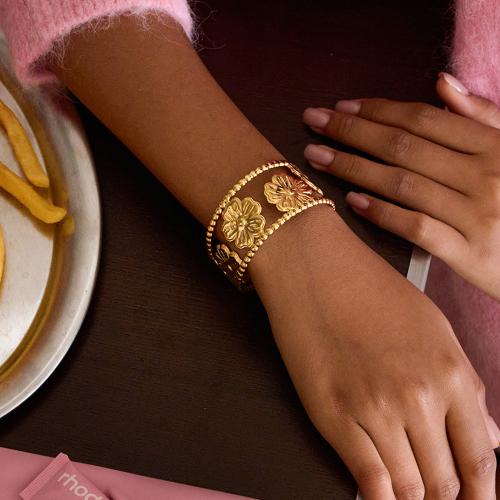 Acier inoxydable 304 bracelet manchette, Placage de couleur d'or, bijoux de mode, plus de couleurs à choisir, Vendu par PC