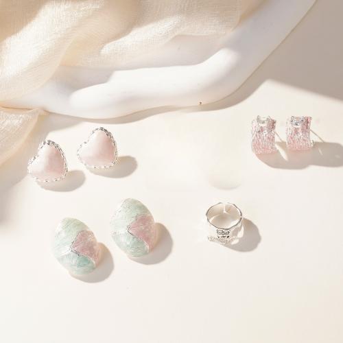 Brass Ensemble de bijoux, Boucle d’oreille stud & collier, laiton, avec perle de plastique, Placage, bijoux de mode & pavé de micro zircon & émail, plus de couleurs à choisir, protéger l'environnement, sans nickel, plomb et cadmium, Vendu par PC