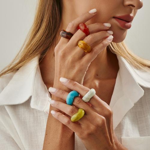 Resin sormen sormus, Hartsi, kullan väri kullattu, muoti korut, enemmän värejä valinta, Myymät PC