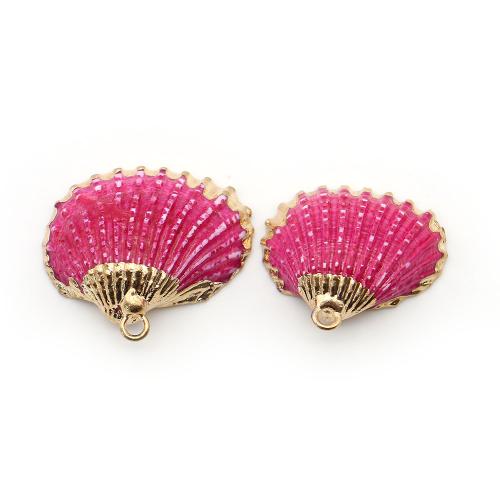 Shell Privjesci, Školjka, s Mesing, možete DIY, zlato, 22x20mm-25x22mm, Prodano By PC