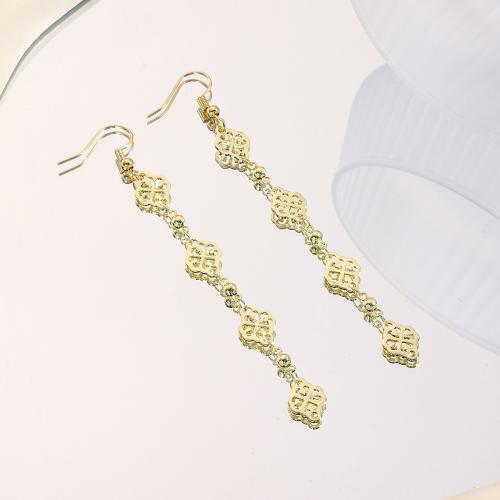 Boucles d'oreilles pendantes en laiton, avec perle de plastique, bijoux de mode & styles différents pour le choix & pour femme, doré, Vendu par paire