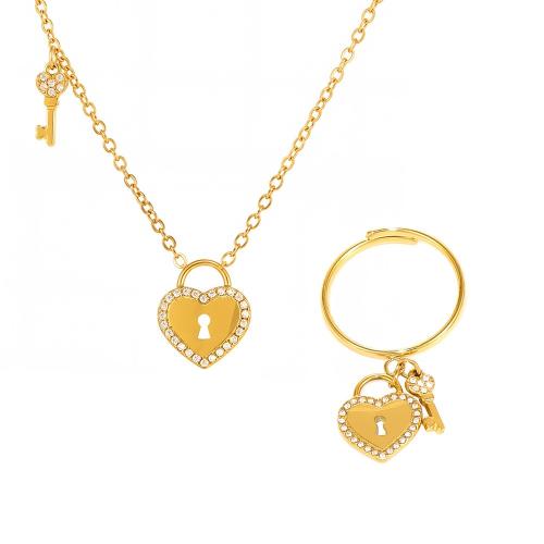 Cubic Zirconia Stainless Steel smycken, 304 rostfritt stål, plated, olika stilar för val & micro bana cubic zirconia & för kvinna, fler färger för val, Säljs av PC