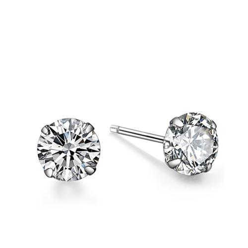 925 sterling silver Stud Earring, olika storlek för val & för kvinna & med cubic zirconia, fler färger för val, Säljs av Par