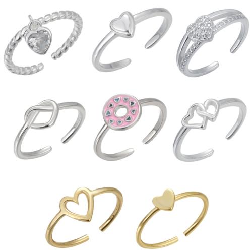 925 Sterling Silver Prst prsten, různé styly pro výběr & pro ženy & s drahokamu, Velikost:5-6.5, Prodáno By PC