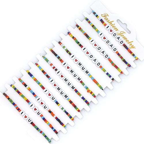 Akryl Náramek sada, s Seedbead, ruční práce, 12 kusů & unisex, Délka Cca 7 inch, Prodáno By nastavit