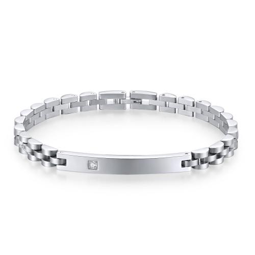 304 Nerūdijantis plienas Apyrankė, su Juodas + magnetinis + akmuo, padengtą, įvairių stilių pasirinkimas & mikro nutiesti kubinių Zirconia & moters, Pardavė PC