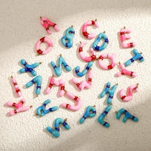 Rostfritt stål Häng Brev, 304 rostfritt stål, Alfabetsbokstav, DIY & emalj, fler färger för val, Säljs av PC