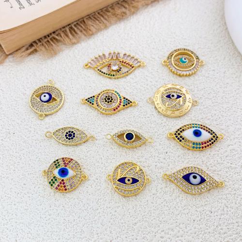 Male Connector Eye, ottone, placcato, DIY & Micro spianare cubic zirconia & smalto, nessuno, assenza di nichel,piombo&cadmio, 9.40x24x2mm, Venduto da PC