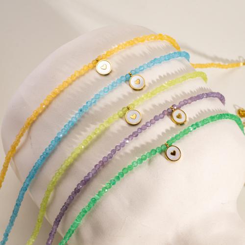 Kočky očí náhrdelník, 304 Stainless Steel, s Kočky Eye & Skořápka, barva pozlacený, módní šperky, více barev na výběr, Prodáno By PC