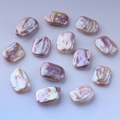 Barock odlad sötvattenspärla pärlor, Freshwater Pearl, guldfärg pläterade, DIY, purpur, 15x20mm, Säljs av PC