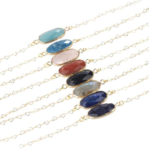 Bracelets de pierres précieuses, pierre gemme, Placage de couleur d'or, bijoux de mode & différents matériaux pour le choix & unisexe, Vendu par PC