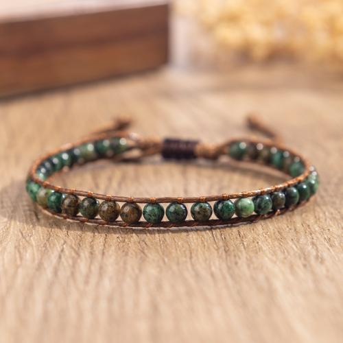 Bracelets de pierres précieuses, Rubis en Zoïsite, avec corde de cire, fait à la main, bijoux de mode & unisexe, Vendu par PC