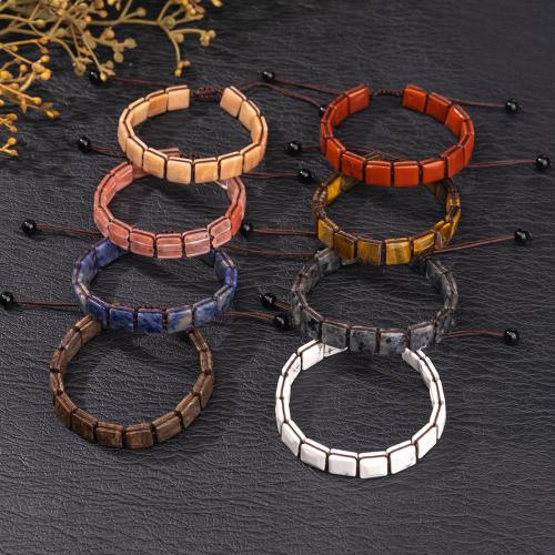 Bracelets de pierres précieuses, pierre gemme, avec cordon de polyester, fait à la main, bijoux de mode & différents matériaux pour le choix & unisexe, Vendu par PC