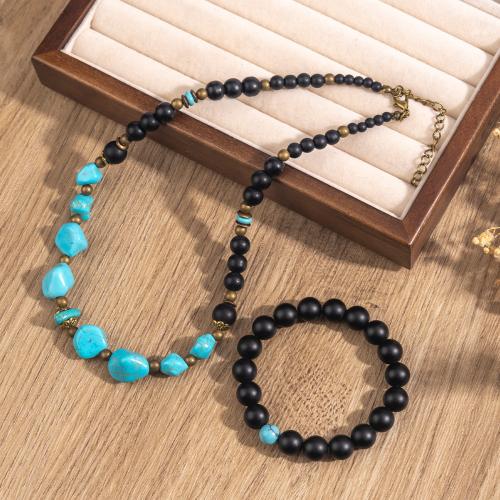 Tyrkysová šperky Soupravy, Abrazine Stone, s tyrkysový, módní šperky & unisex & různé styly pro výběr, Prodáno By PC