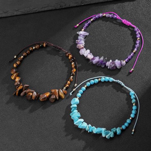 Bracelets de pierres précieuses, pierre gemme, avec corde en nylon, fait à la main, bijoux de mode & différents matériaux pour le choix & unisexe, Vendu par PC