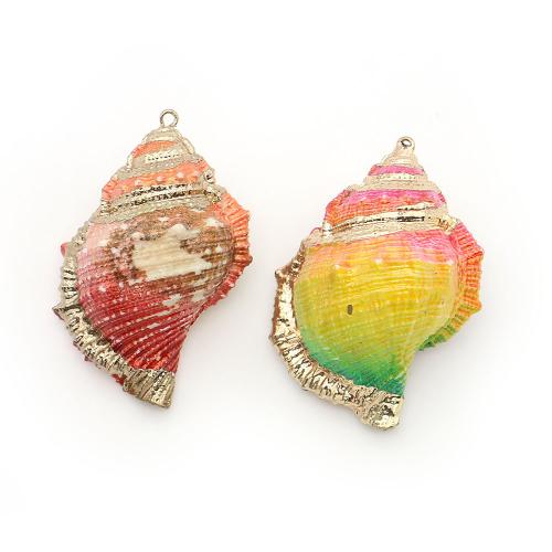 Shell Privjesci, Školjka, s Mesing, Ljuštura, pozlaćen, možete DIY, više boja za izbor, 39x51mm-43x68mm, Prodano By PC