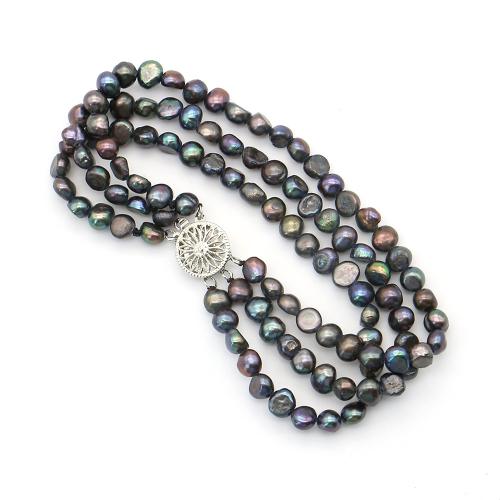 Bracelet en perles de culture d'eau douce, perle d'eau douce cultivée, avec Acier inoxydable 304, Irrégulière, bijoux de mode, couleurs mélangées, 5-6mm, Longueur 18 cm, Vendu par PC