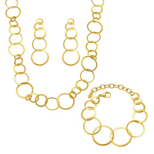 Stainless Steel smycken Ställer, 304 rostfritt stål, plated, mode smycken & olika stilar för val & för kvinna, gyllene, Säljs av PC